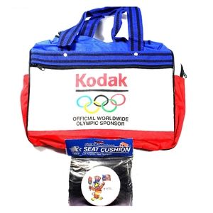 Vintage Kodak 1984 Olympics Duffel Bag & Cushion
